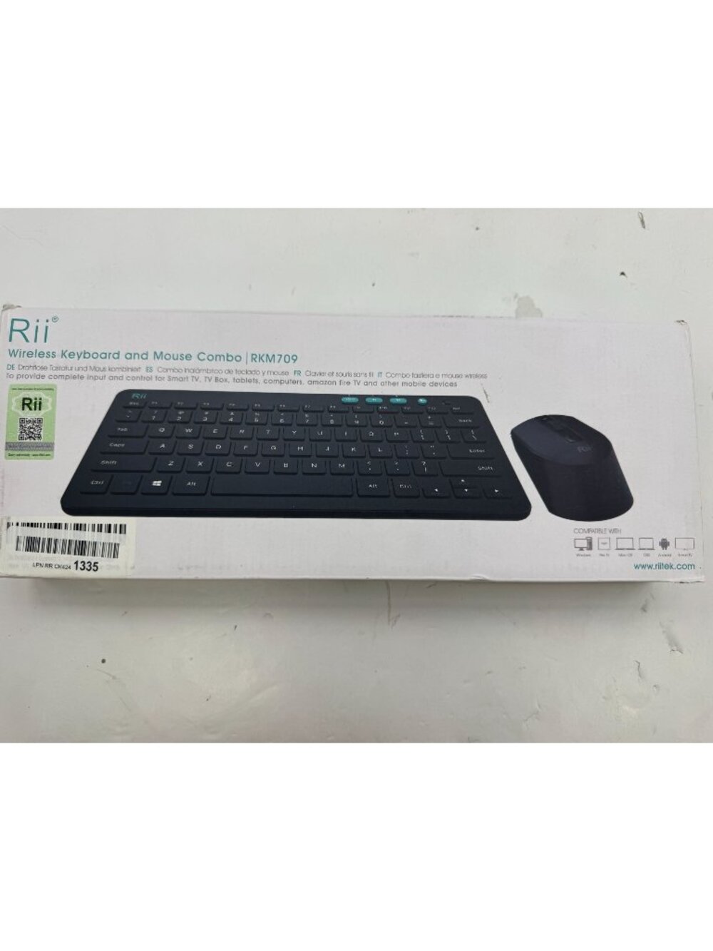 Rii Wireless Keyboard & Mouse Combo RKM709 For Windows/Smart TV/Android/PC/Mac O